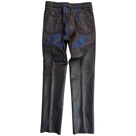 Men's Black Leather Pants - Picture 2 of 6